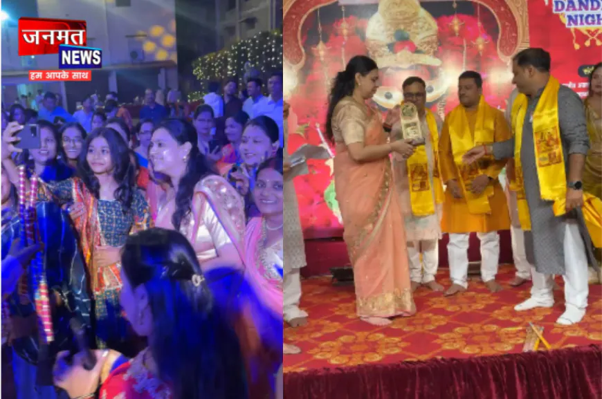 मिर्जापुर में डांडिया नाइट का आयोजन, डांडिया की धुन पर झूमे लोग; पूर्व IAS दिव्या मित्तल ने की शिरकत