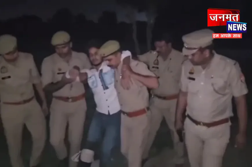 बुलंदशहर: युवक की हत्या के आरोपी बदमाश से पुलिस की मुठभेड़, गोली लगने से घायल; तमंचा व कारतूस बरामद